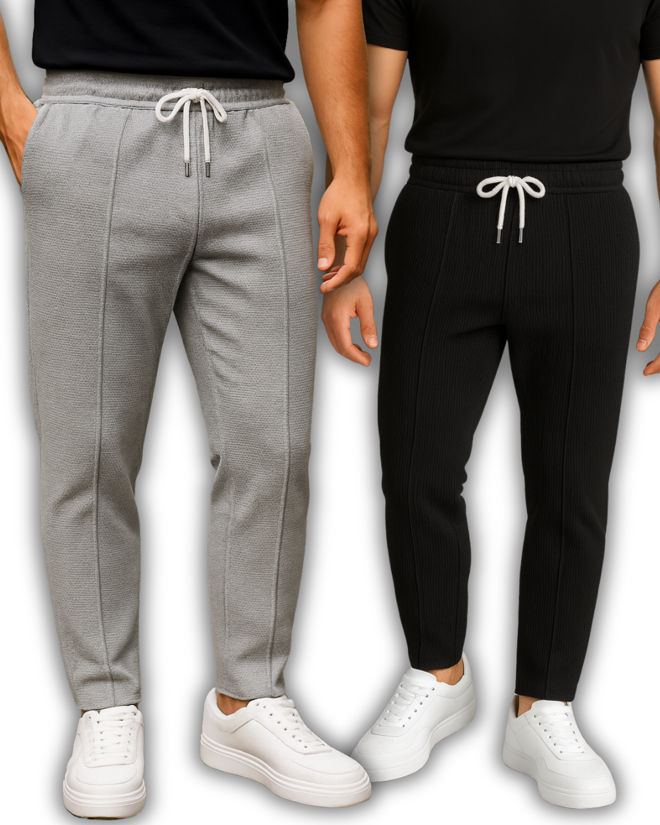 Pack of 2 Waffle Knit Trousers