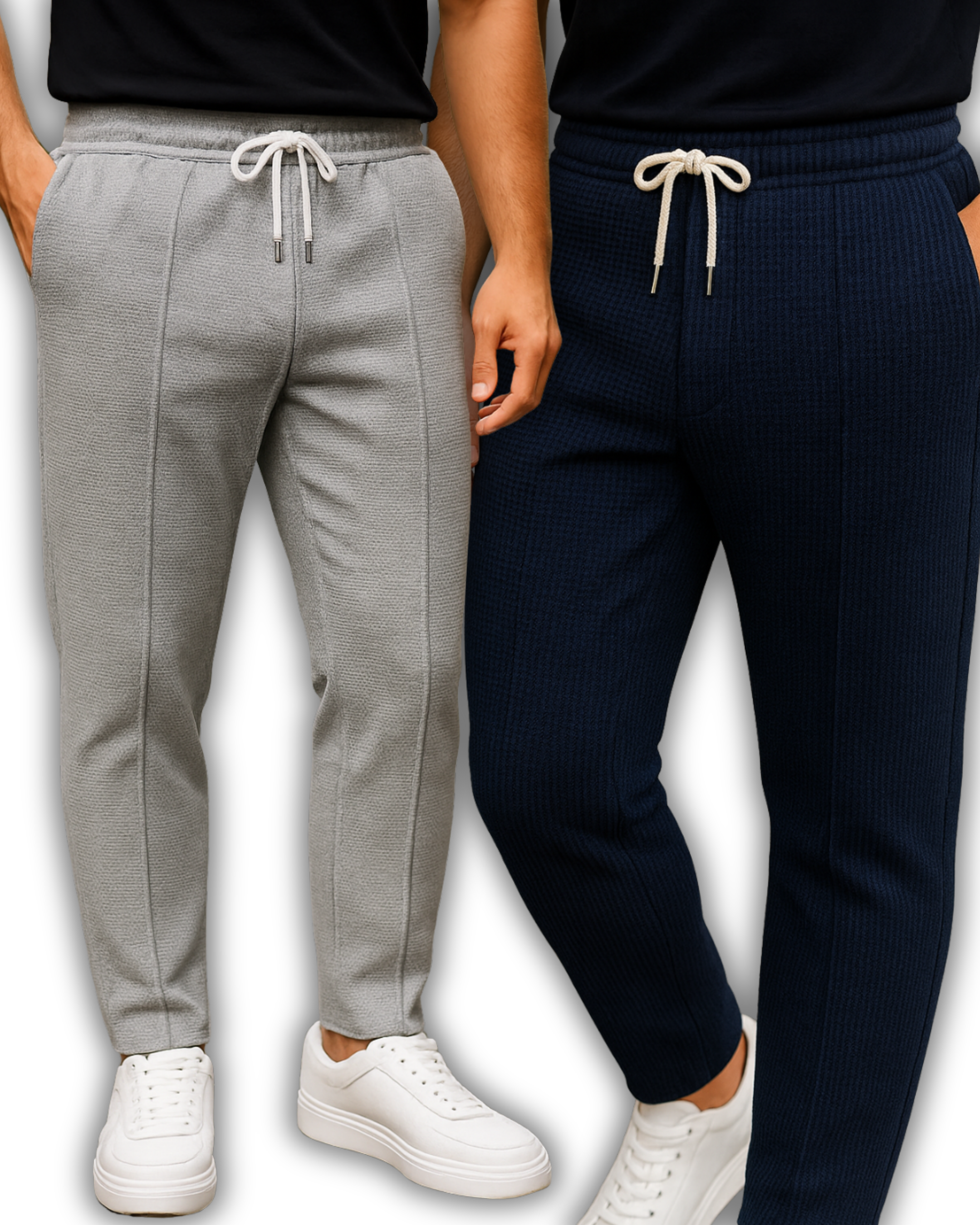 Pack of 2 Waffle Knit Trousers