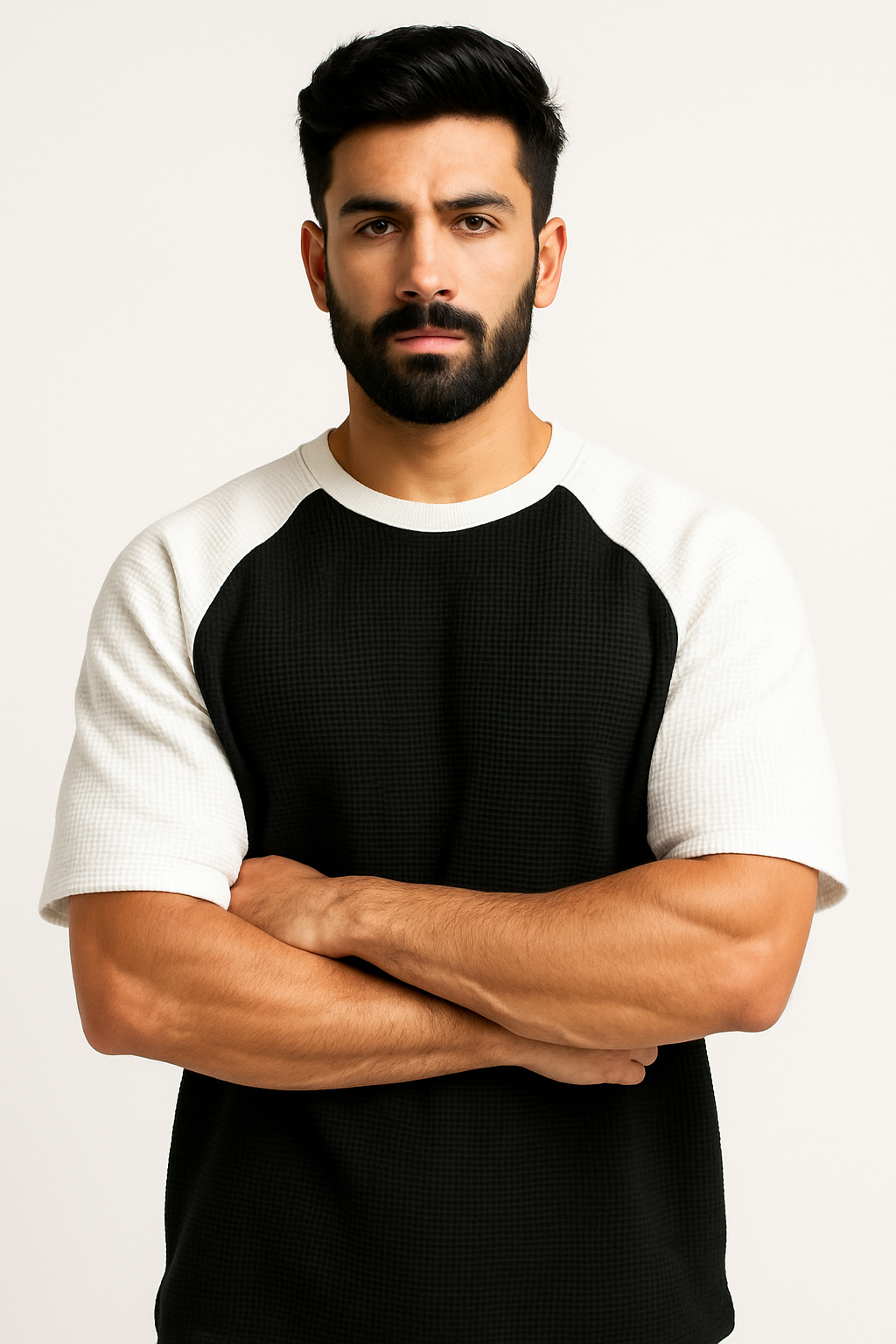 Pack of 2 Oversized Raglan Waffle Knit T-Shirts