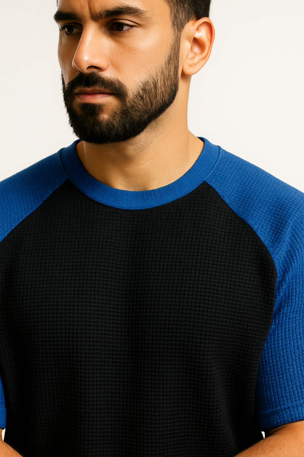 Oversized Waffle Knit Raglan T-Shirt