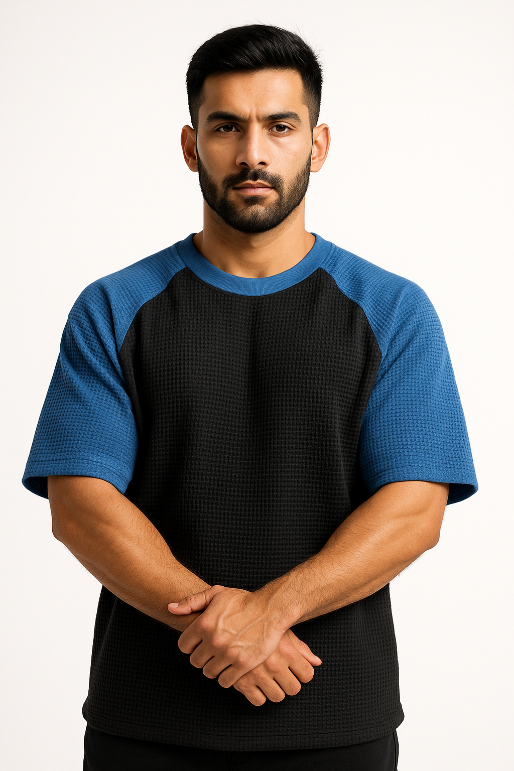 Pack of 2 Oversized Raglan Waffle Knit T-Shirts