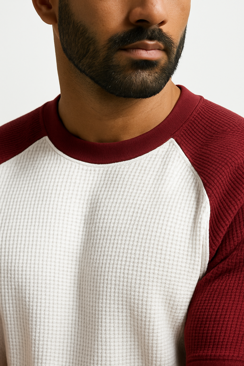 Pack of 2 Oversized Raglan Waffle Knit T-Shirts