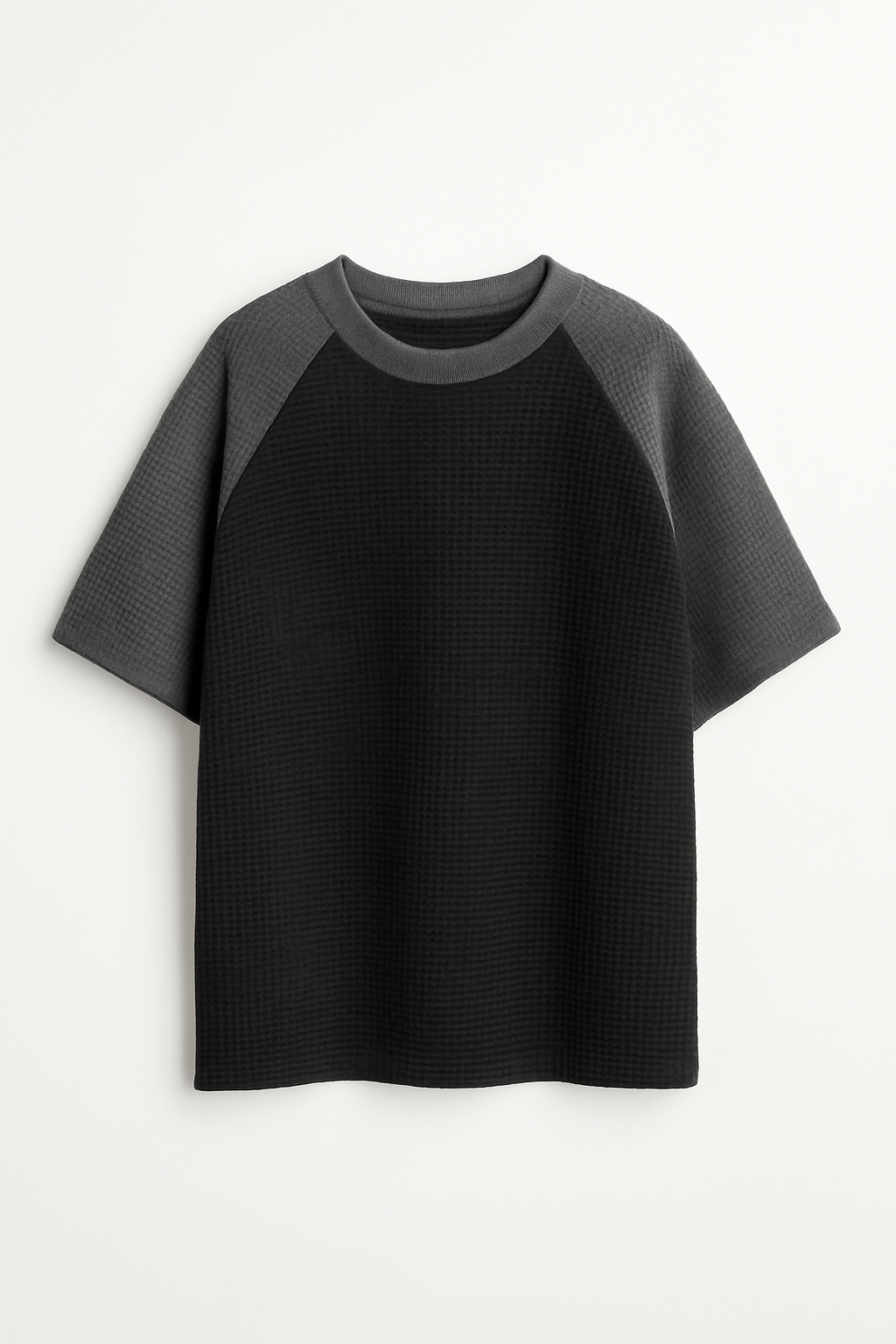 Oversized Waffle Knit Raglan T-Shirt
