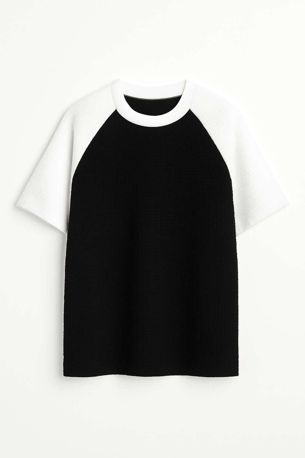 Oversized Waffle Knit Raglan T-Shirt