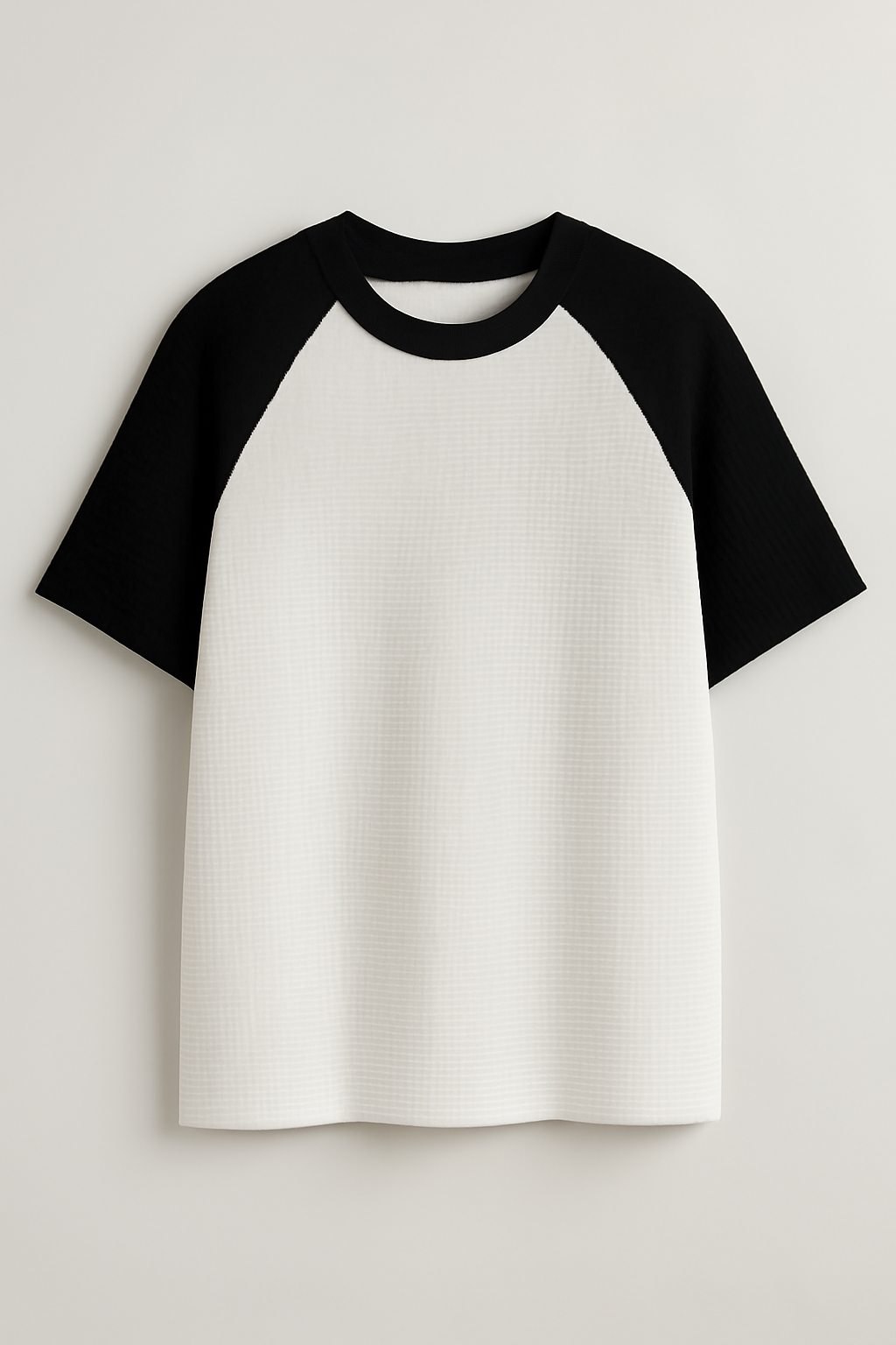 Oversized Waffle Knit Raglan T-Shirt
