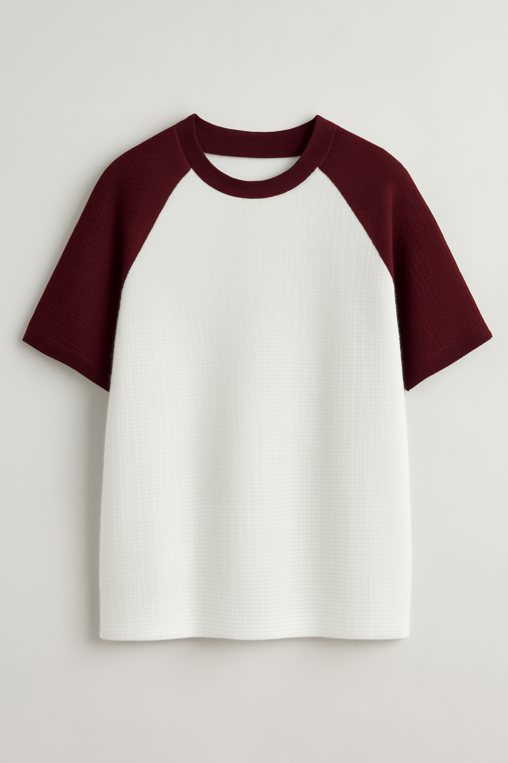 Oversized Waffle Knit Raglan T-Shirt