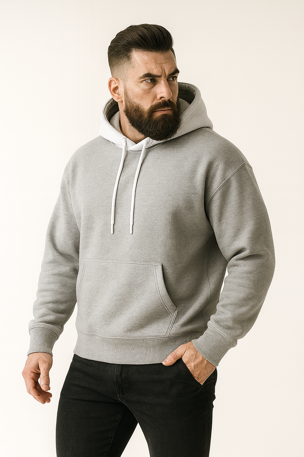 Two-Tone Hoodie for Men – Drop Shoulder