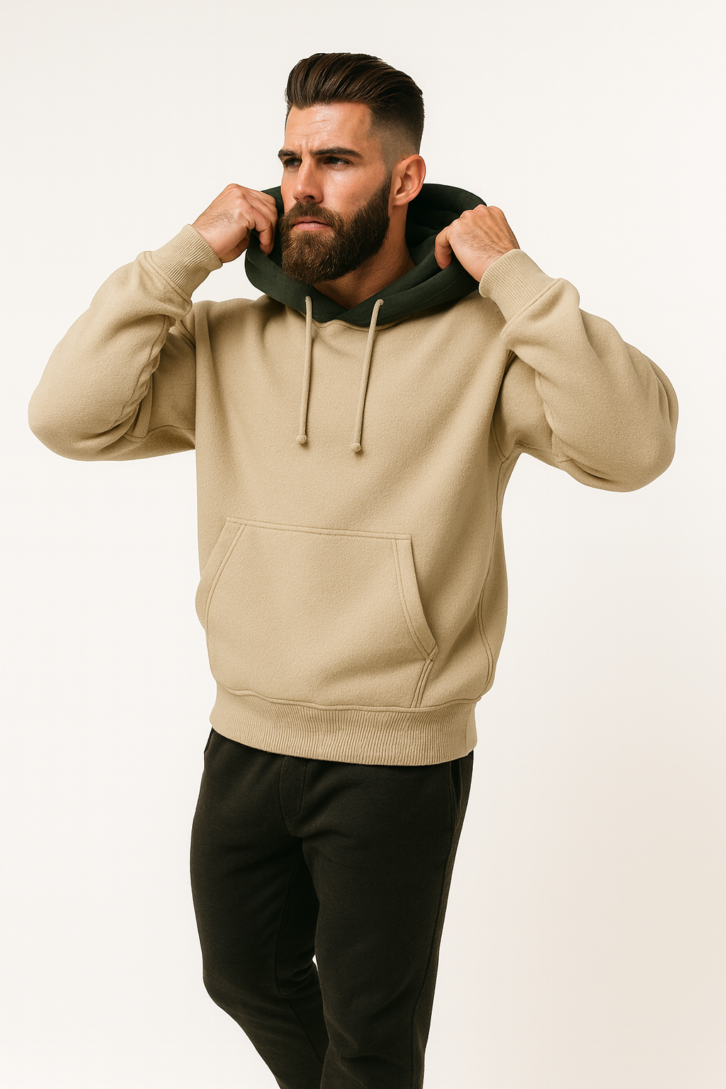 Two-Tone Hoodie for Men – Drop Shoulder