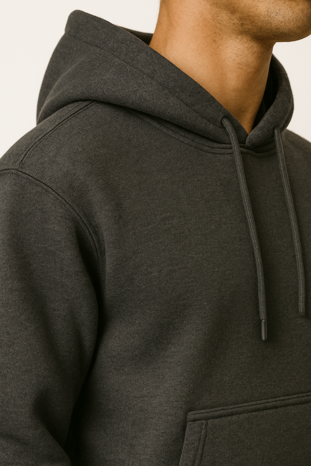 Charcoal Basic Hoodie for Men – Drop Shoulder