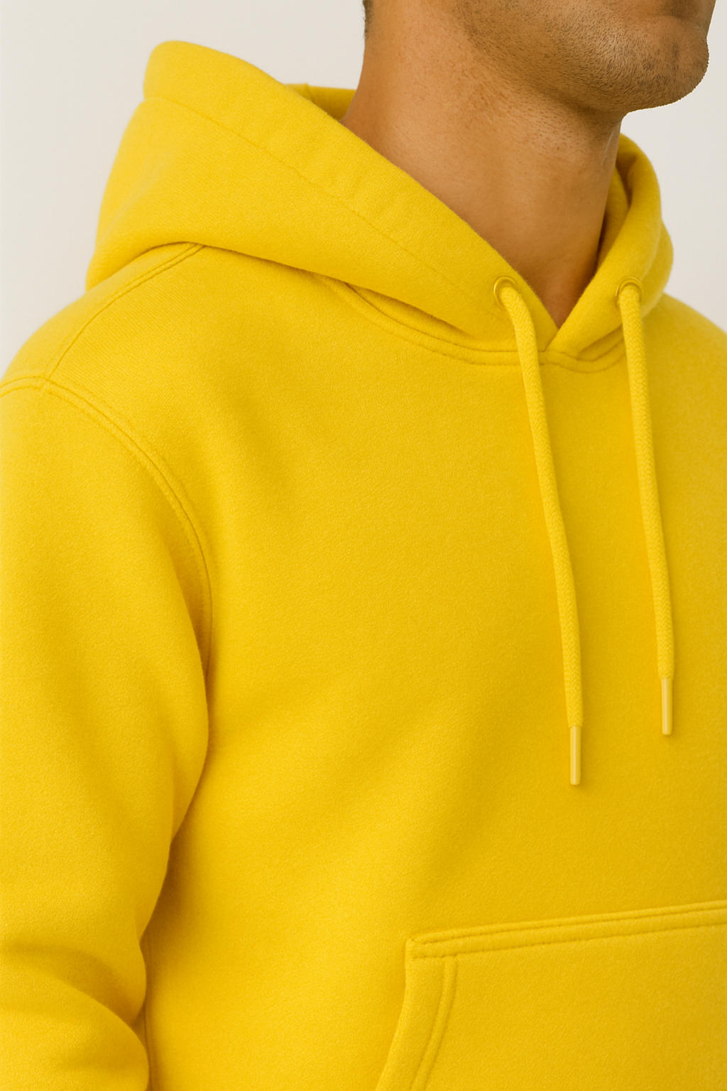 Yellow Basic Hoodie for Men – Drop Shoulder
